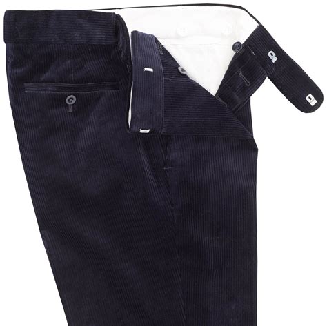 Pants Blue Cotton and Wool Corduroy 